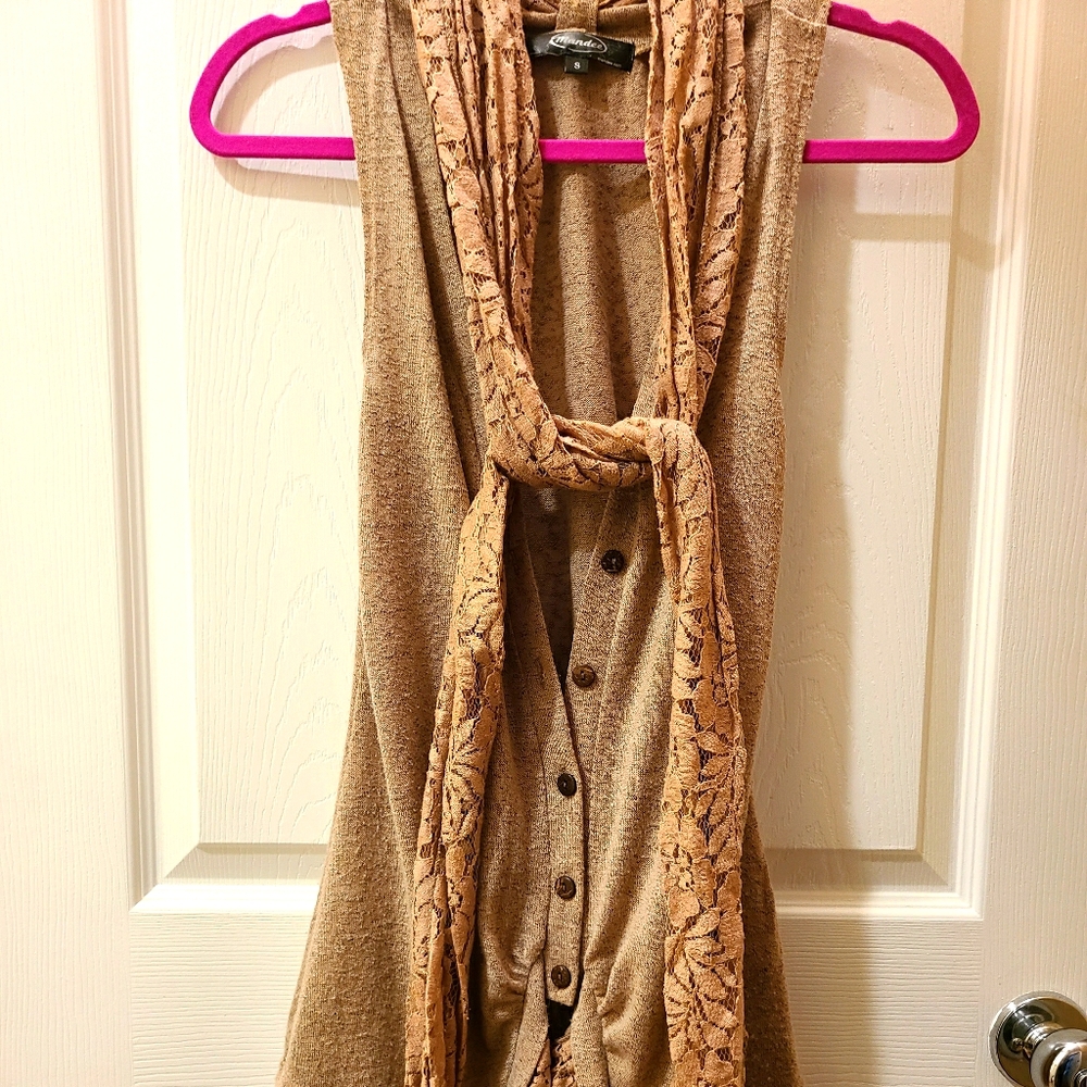 Vest w/ attached scarf